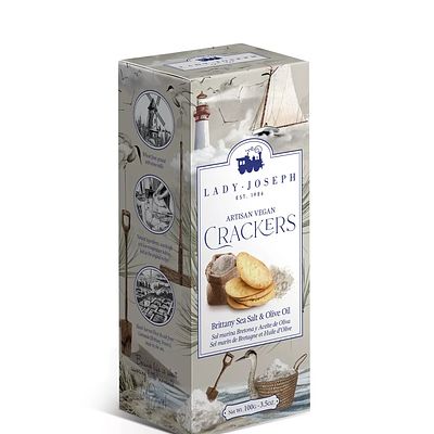 Crackers Veganas Artesanales de Sal Marina de Guérande (Francia) y Aceite de Oliva.