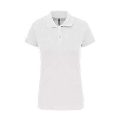 Polo de punto piqué manga corta mujer